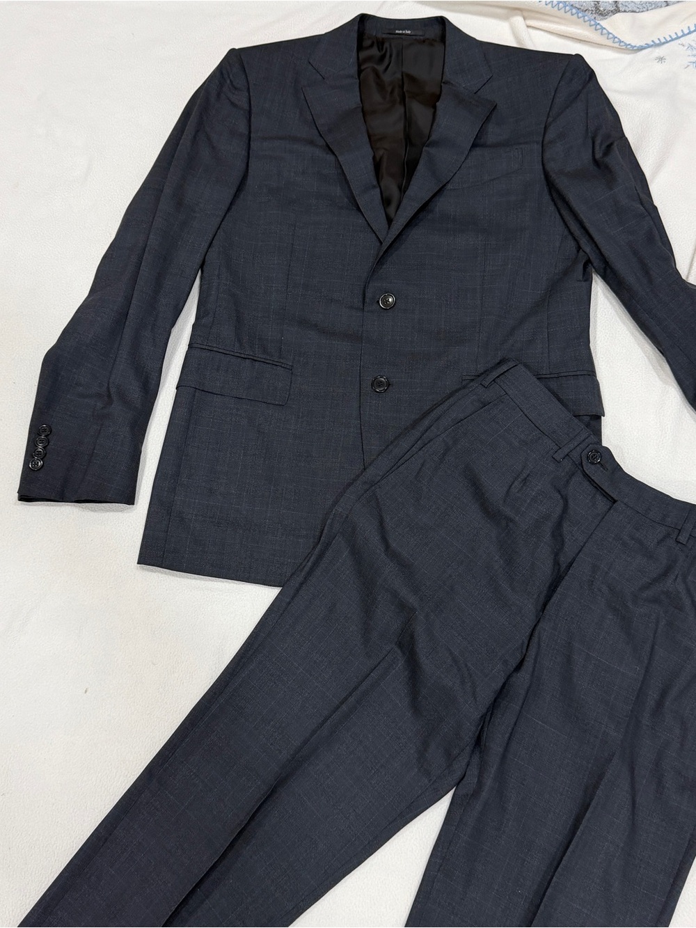 Ermenegildo Zegna Trofeo Milano Charcoal Windowpane Wool 2-Piece Suit 40R -EU 50